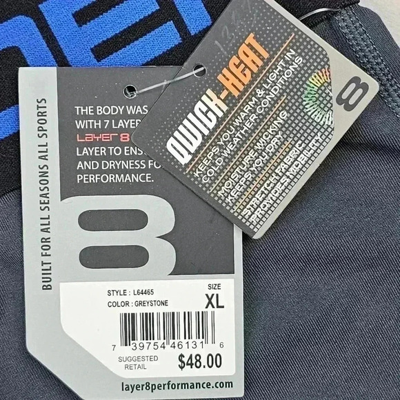 Layer 8 Kwick-Heat Kwick-Dry 11 L8 Defend leggings Gray print # L64465 XL - Picture 5 of 6